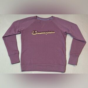Champion Powerblend Shadow Script Sweatshirt Midnight Aster Women’s Small